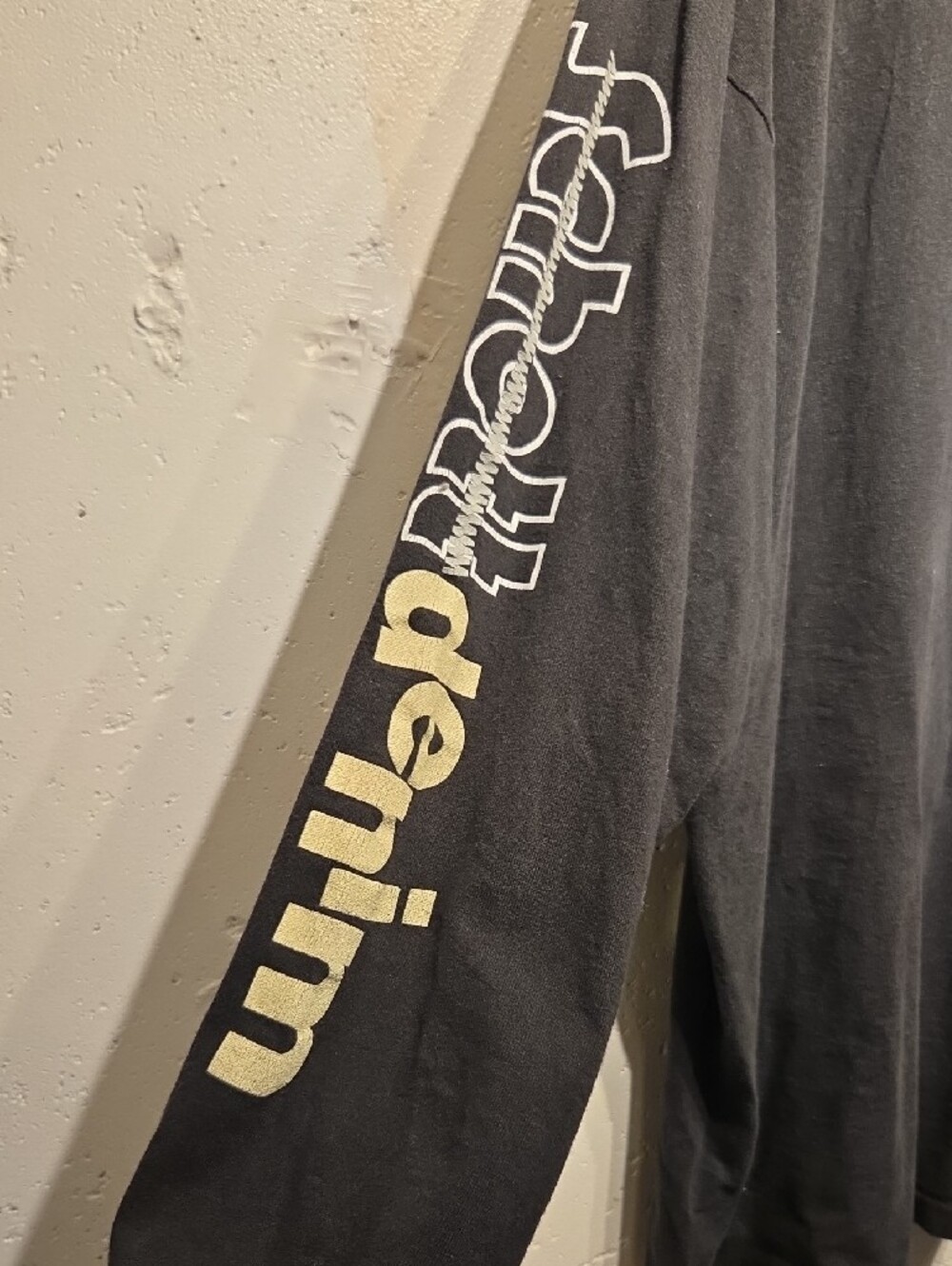 Vintage 2000's Schott NYC Black Long Sleeve Graphic T-Shirt (Large) - Picture 4 of 5